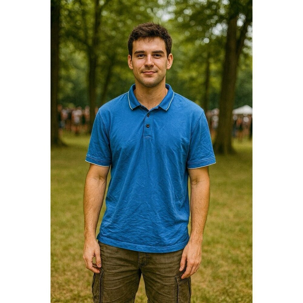 Robert Graham T Shirt Polo Blue Classic Fit 2XL EUC